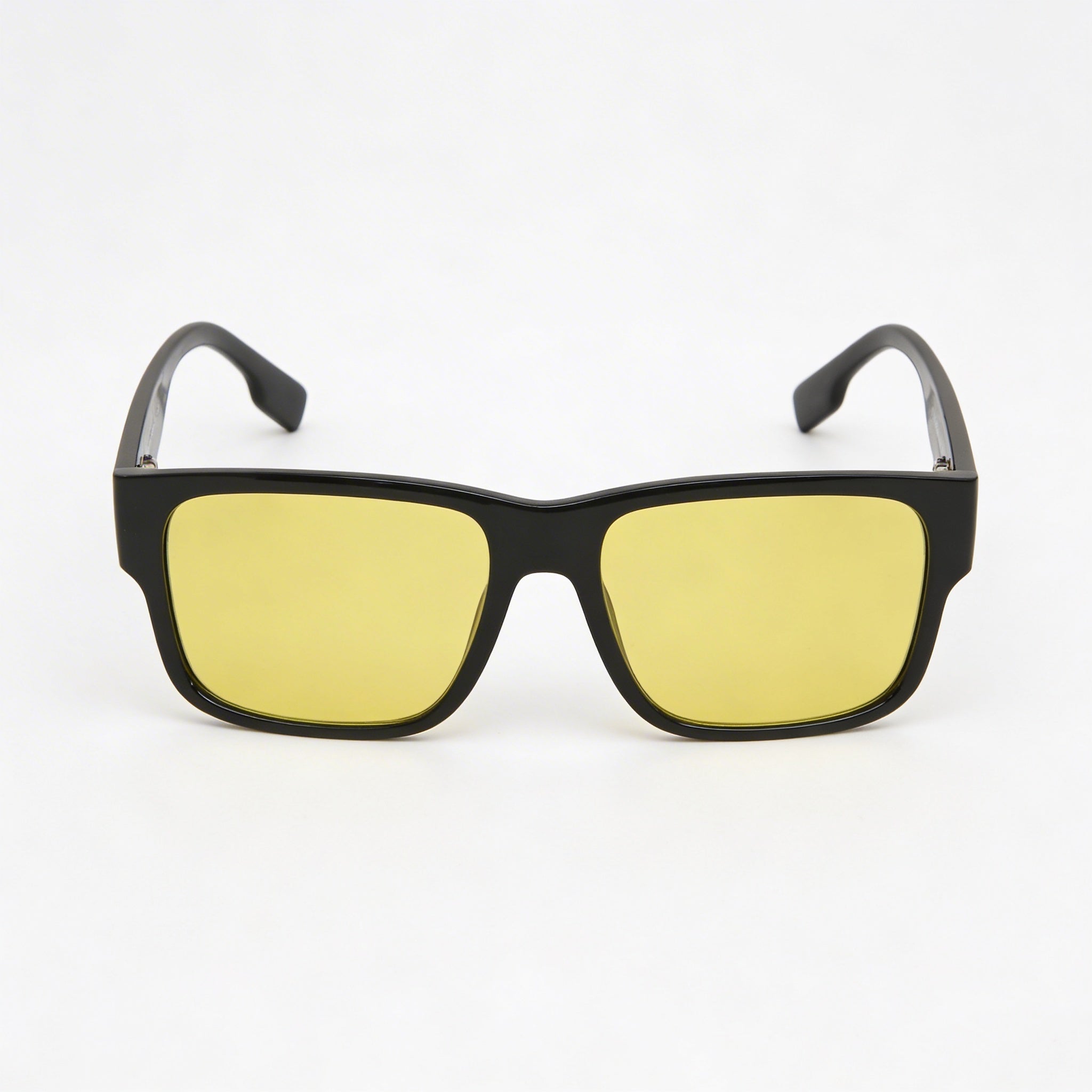 Gafas de sol BURBERRY Knight Geometric para hombre, armazón de propionato negro, lentes amarillas con protección UV de 57 mm, Photo 2