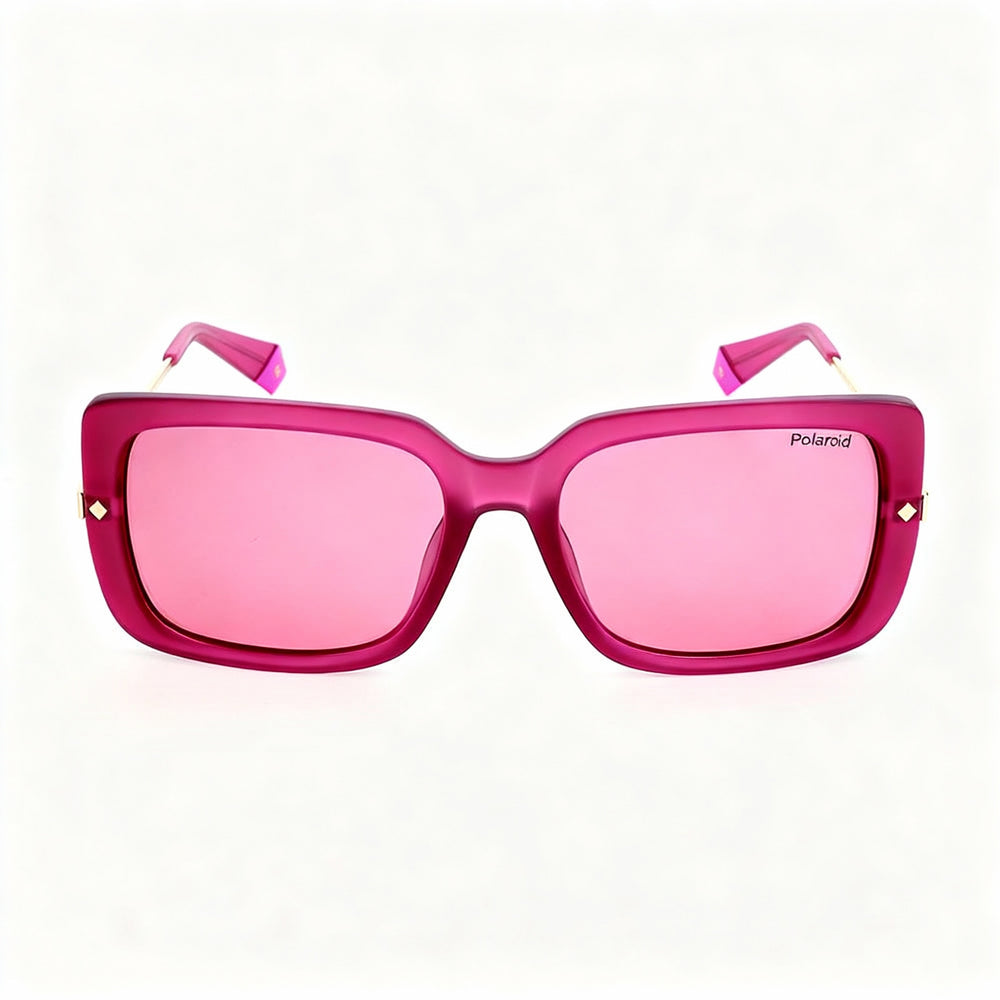 Polaroid Sunglasses Pld 4075/S Women's Square Non-Polarized, Cyclamen Pink Plastic Frame, Gray Lens, 56-18-145mm