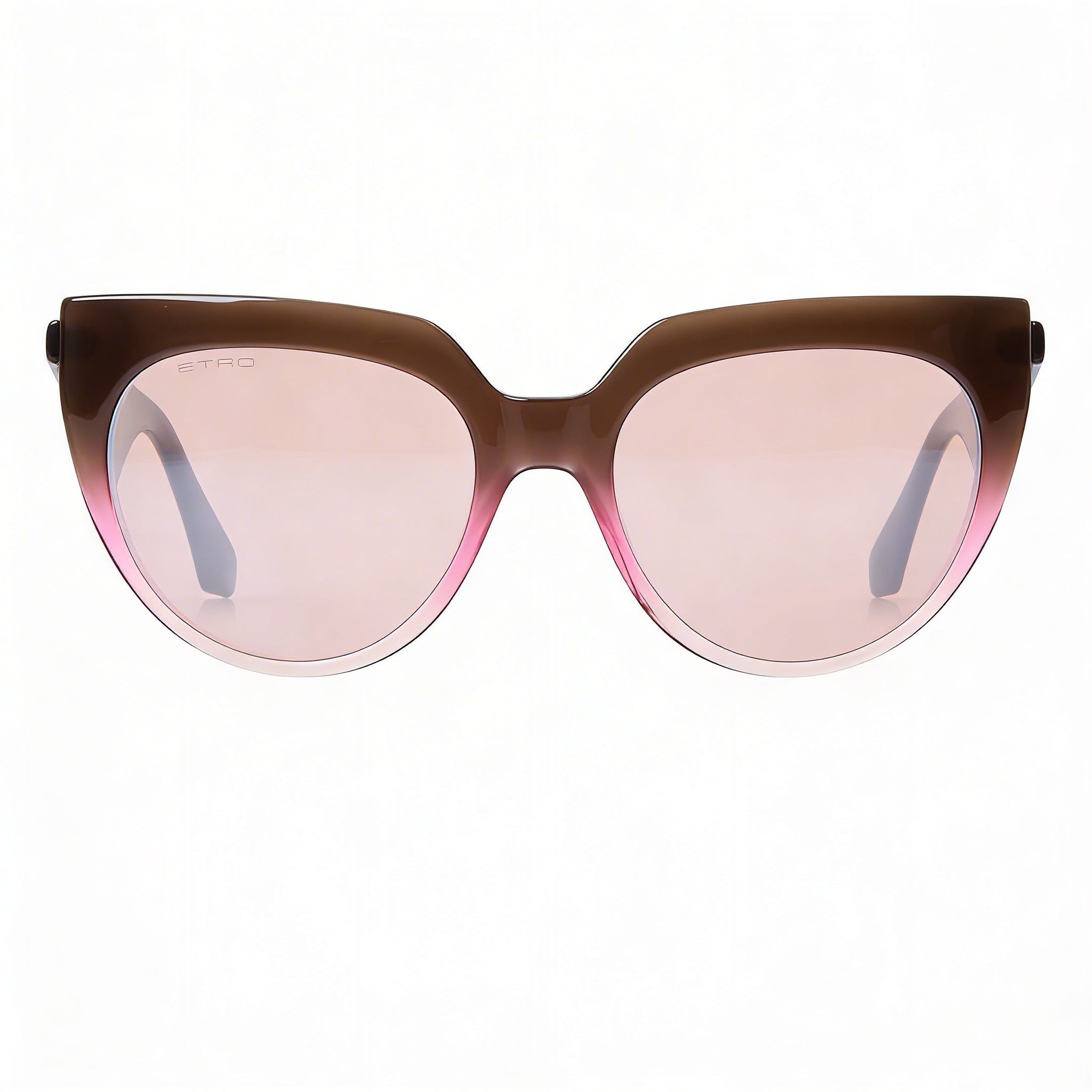 Gafas de sol Etro casual para mujer, acetato marrón fucsia, lentes plateadas con efecto flash rosa 55-19-145, Photo 2