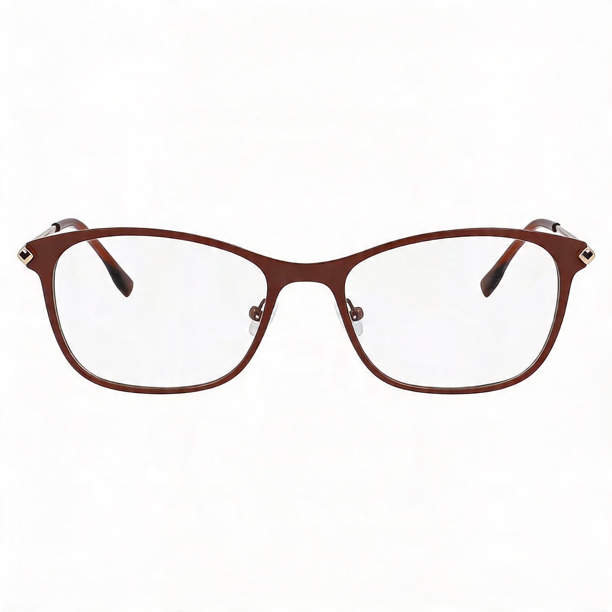 Lacoste Rectangular Women's Metal Brown Rose Gold Eyeglasses with Demo Lenses, Prescription Ready 56, Photo 2