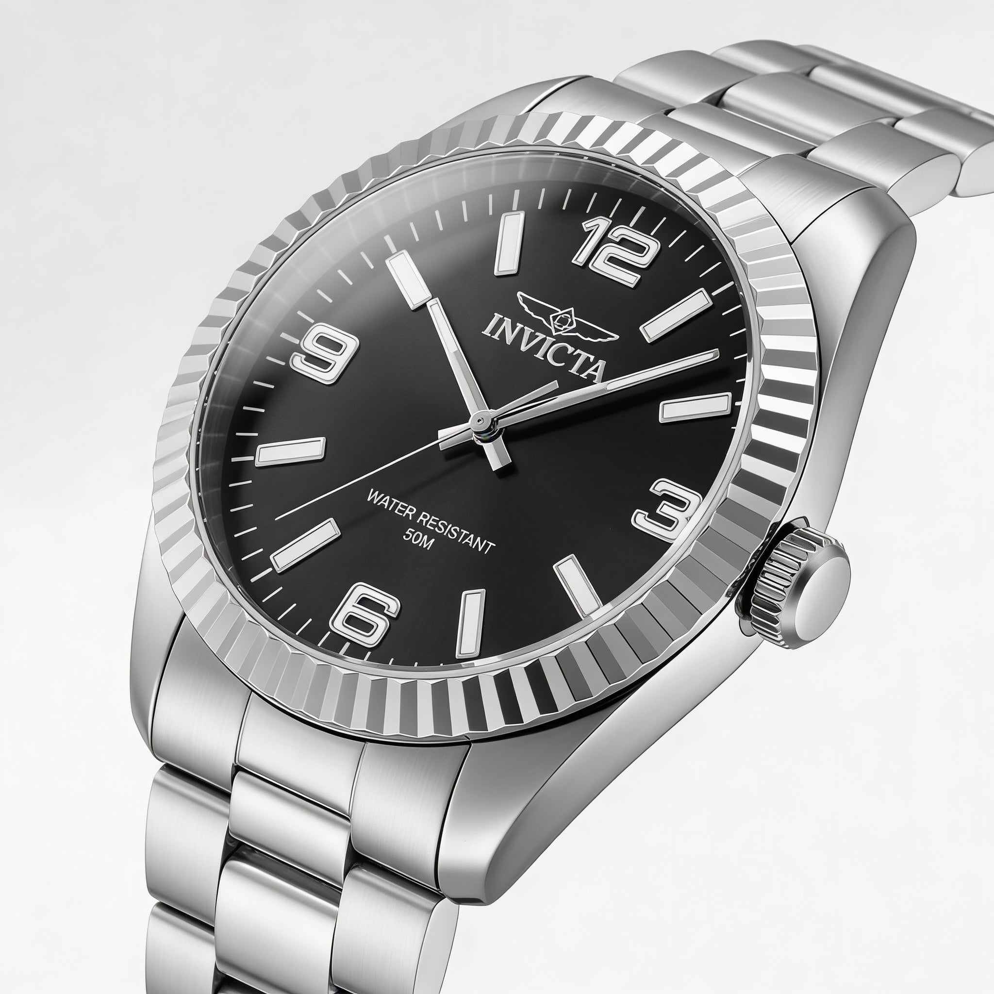 Invicta Specialty 47448 Unisex Quartz Stainless Steel Bracelet Watch, Black Dial, 43mm Case, 50m Water Resistant, Photo 1