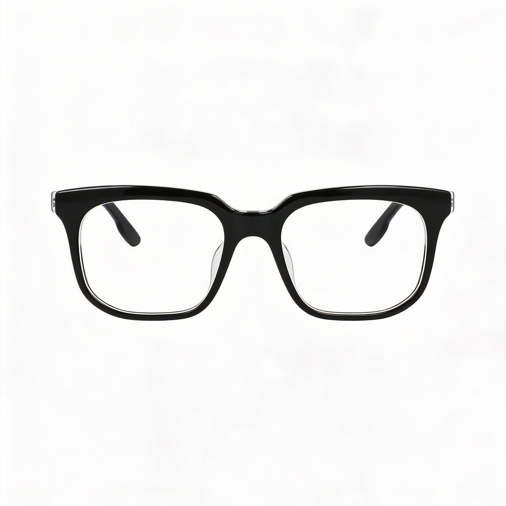 Nike Men's 7167lb Metal Eyeglasses with Clear Lenses 52mm Black Crystal Clear Frame