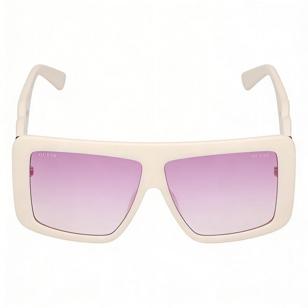 Gafas de sol GUESS Classic para mujer con montura inyectada blanca, lentes violetas, 60-10-130
