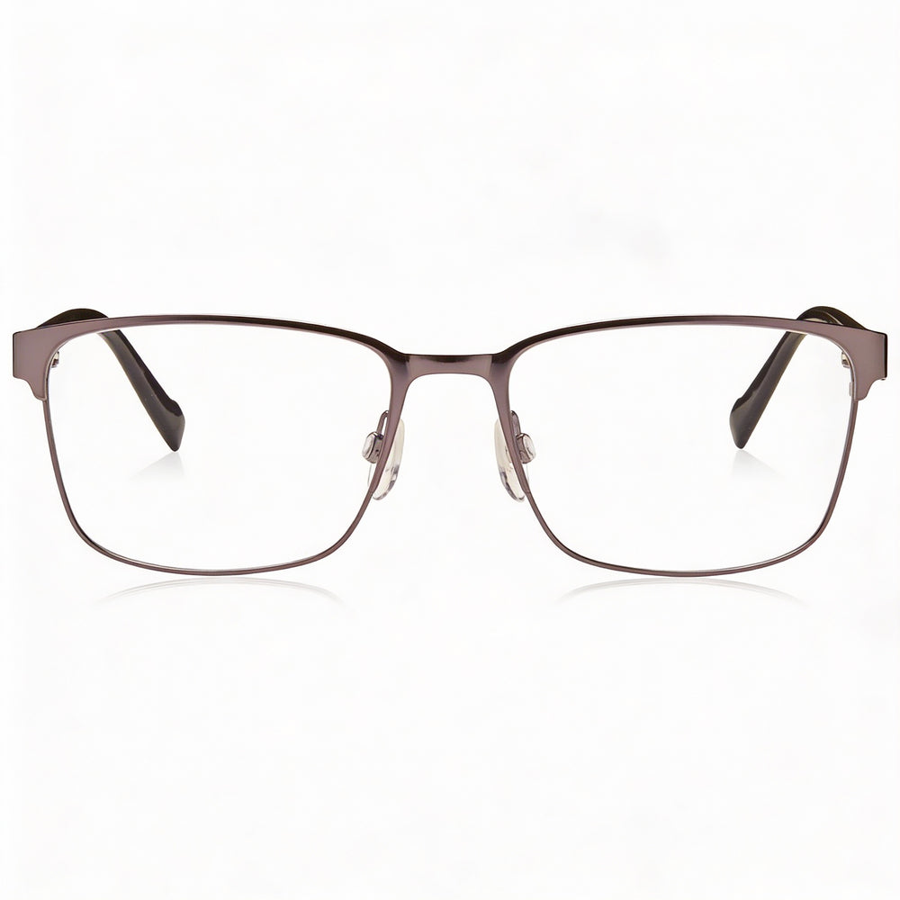 Gafas Pierre Cardin unisex con montura de acero de aleación, acabado en rutenio oscuro y lentes de policarbonato de 56 mm