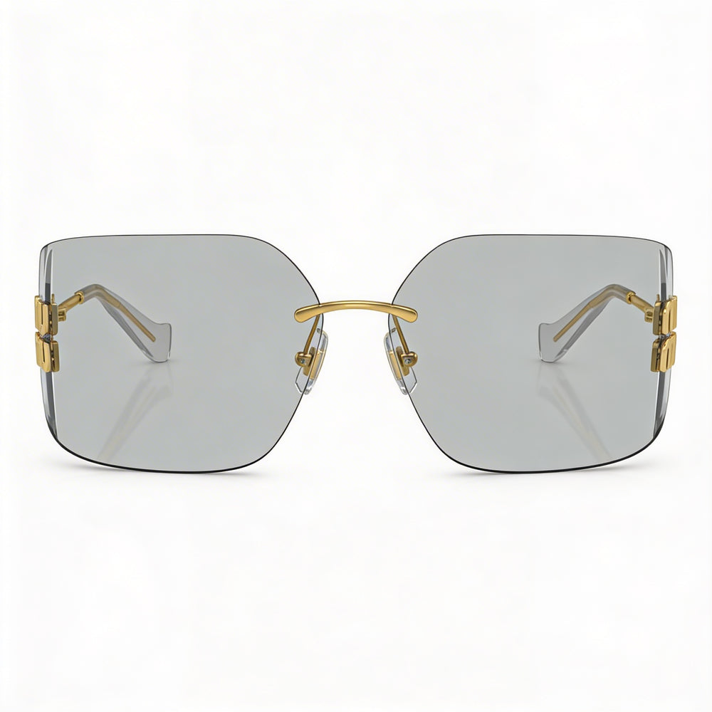 Miu Miu Modern Women's Multicoloured Metal Frame UV Protection Light Grey Polyamide Lens Sunglasses 80mm