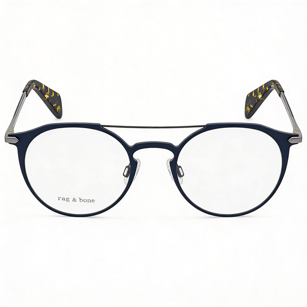 Rag & Bone Rnb 7013 Women’s Matte Blue Titanium Non- Polycarbonate Eyeglasses Size 50mm