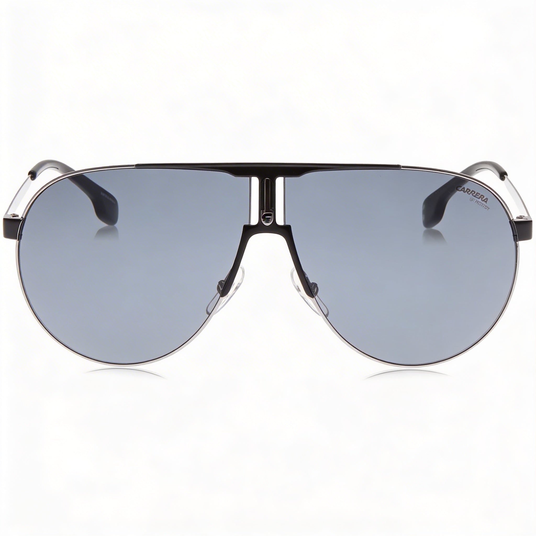 Carrera Ca1005/S Unisex Matte Black Stainless Steel Pilot Sunglasses with UV Protected Gradient Gray Blue Lenses 66mm, Photo 2