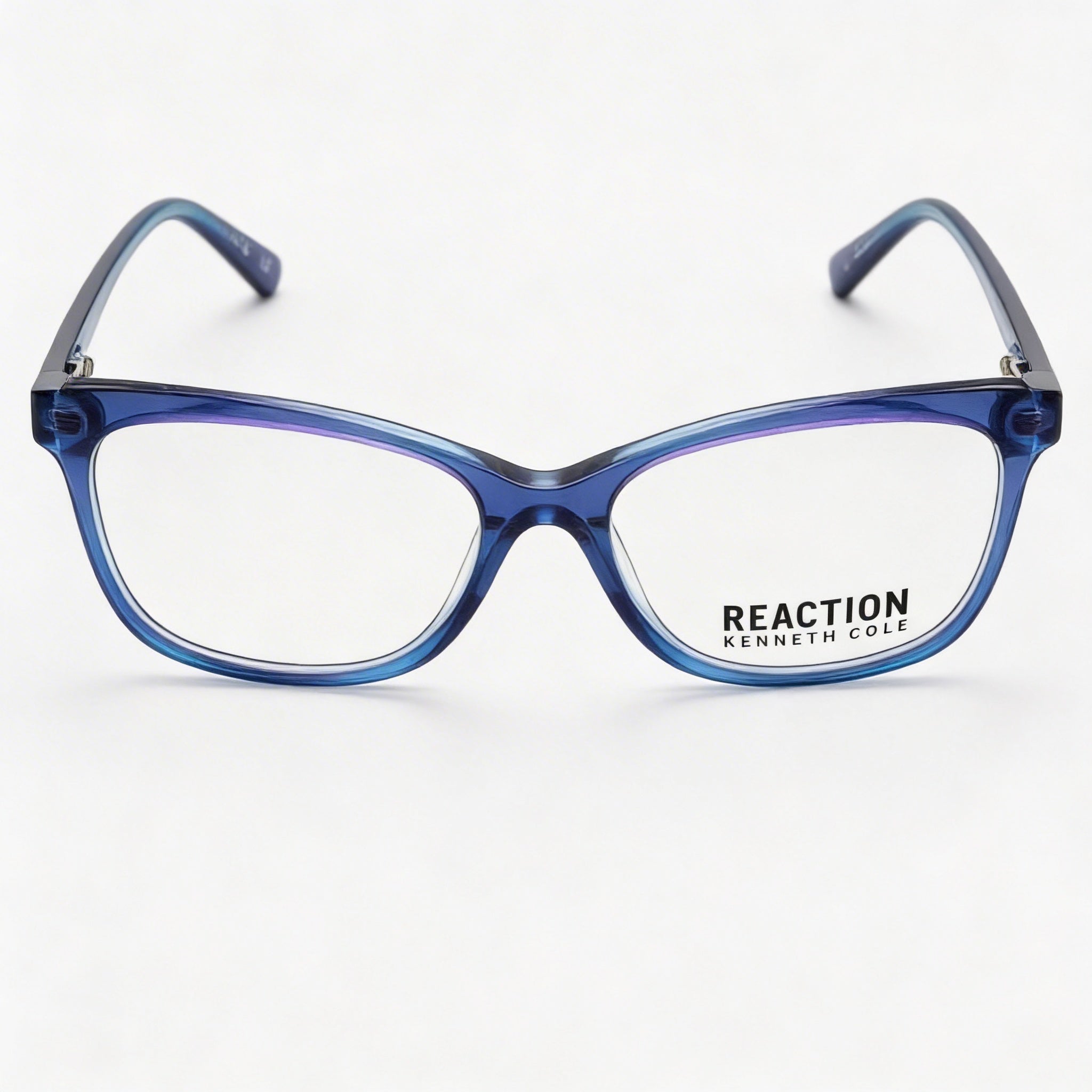 Gafas Kenneth Cole REACTION Kc0897 para hombre con montura de plástico azul y lentes de policarbonato transparente de 55 mm, Photo 2