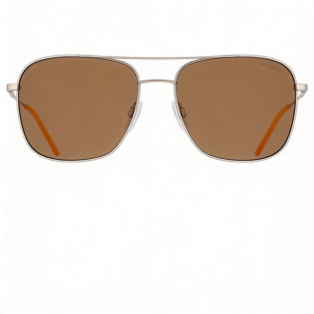 Gafas de sol unisex cuadradas de metal dorado neón naranja no polarizadas con protección UV de 58 mm DKNY