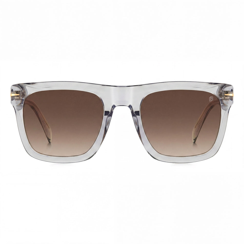 Gafas de sol Beckham de acetato gris cristal para hombre, lentes marrones degradadas, protección UV, 54 mm