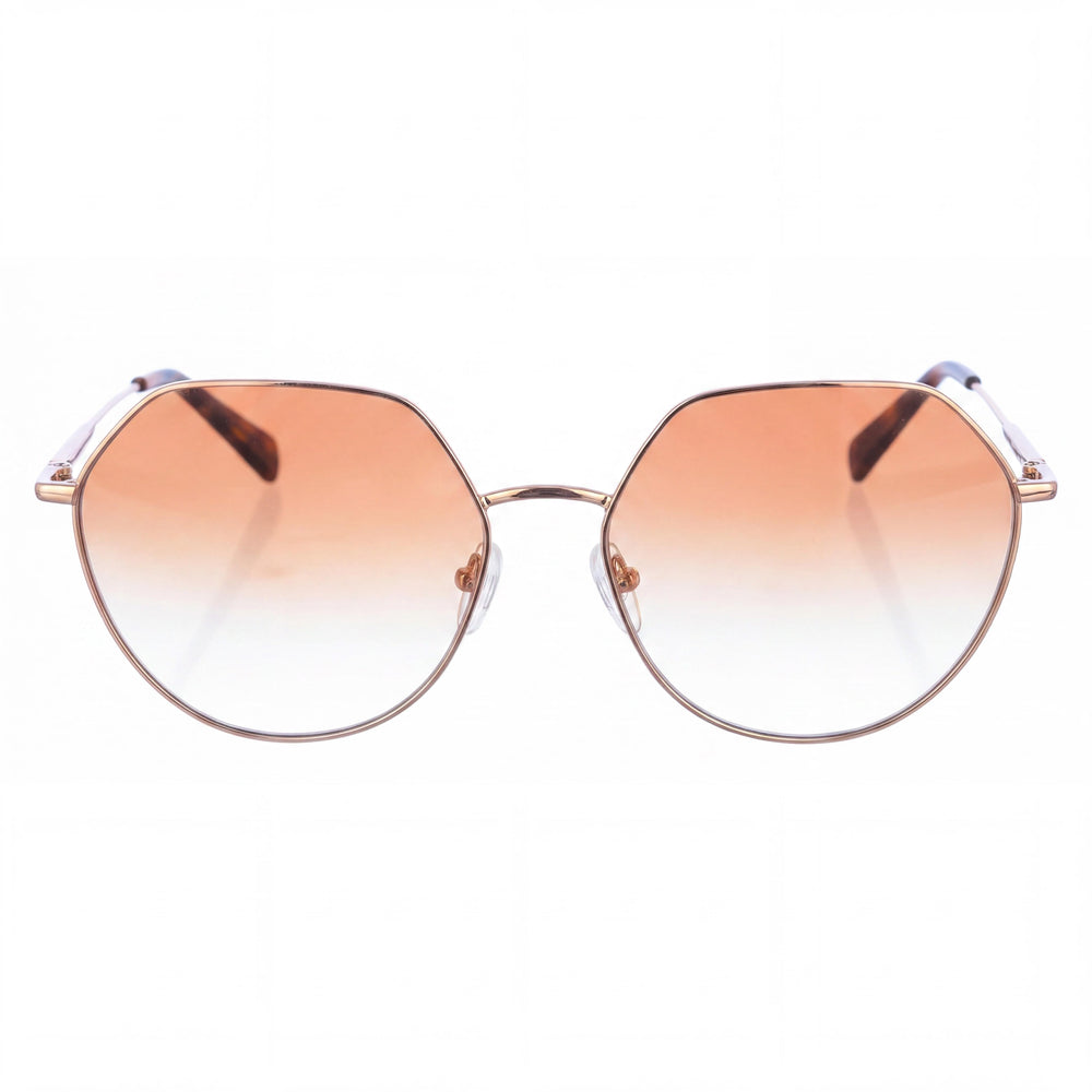 Gafas de sol Longchamp LO154S para mujer, informales, montura de metal, lentes de policarbonato, oro rosa ladrillo 60 mm