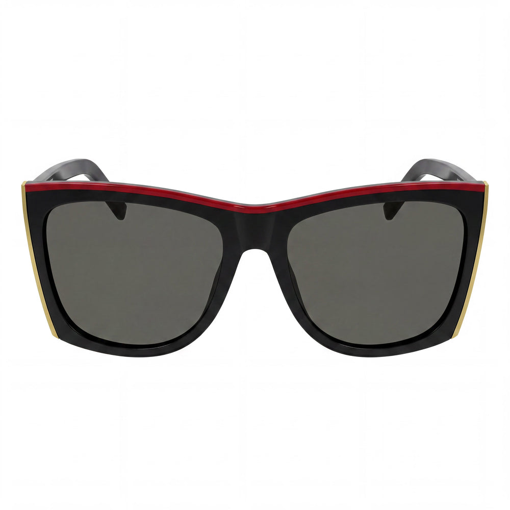 Yves Saint Laurent Classic Unisex Acetate Black Gold Frame Grey Lenses Prescription-Ready 58mm
