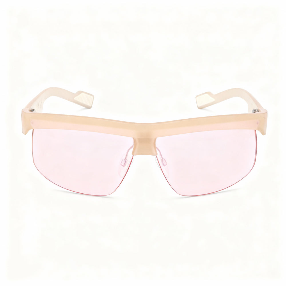 DKNY Classic Women's Nude Plastic Shield Sunglasses, Pink Non-Polarized UV Lenses, Lens Width 66mm, Bridge 4mm, Temple 140mm