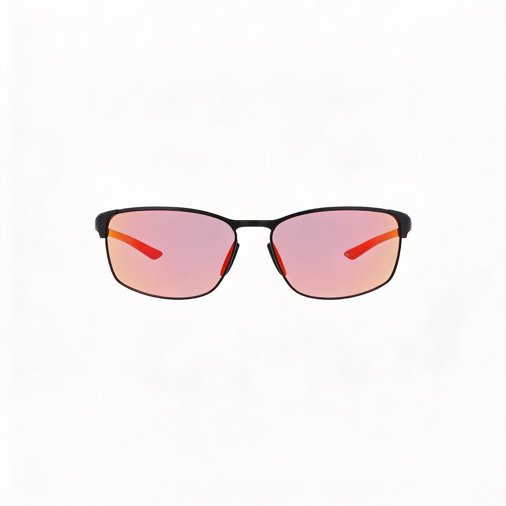 Nike Modern Metal M Unisex Sport Sunglasses, Satin Black Red Mirror, Alloy Steel, UV Protection, 58mm