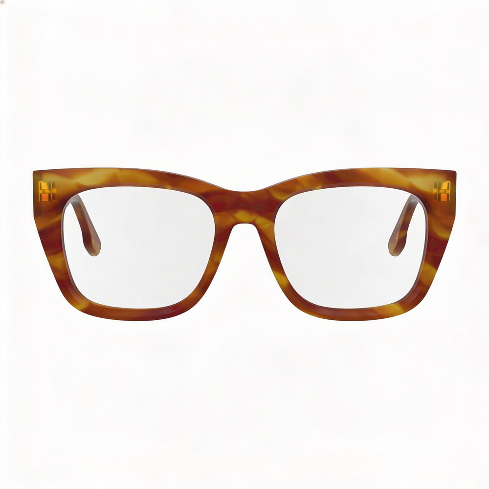 Victoria Beckham Modern Striped Blonde Havana Women's Acetate Frame Sunglasses, 51mm Lens Width