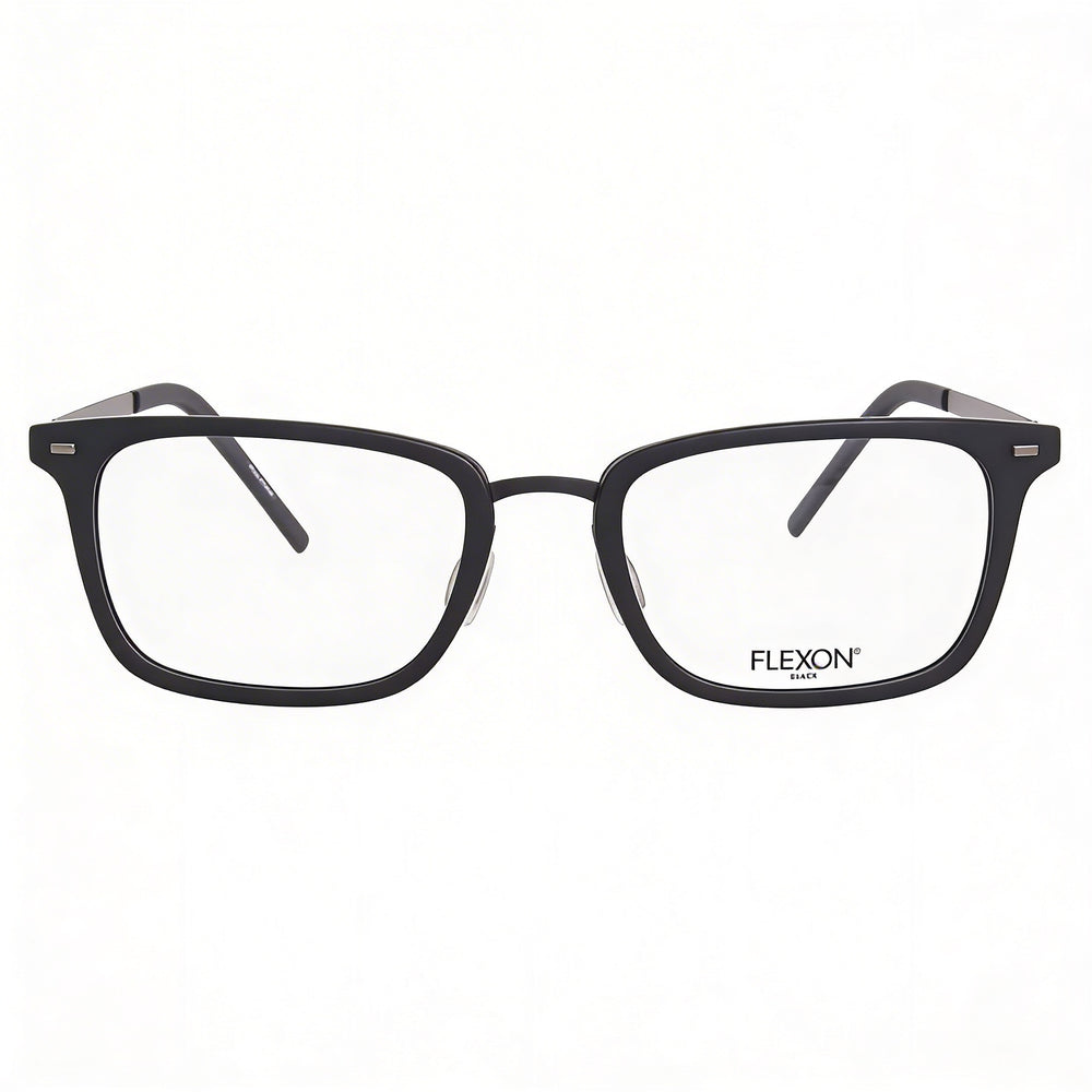 Gafas unisex Flexon B2021 con montura completa, rectangular, de metal y color negro, de policarbonato, no polarizadas, 54-20-145 mm