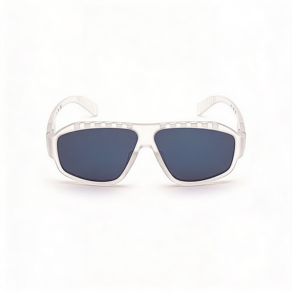 adidas Contemporary Unisex Clear Plastic Frame Blue Mirror UV Protected Non-Polarized 62mm Sunglasses