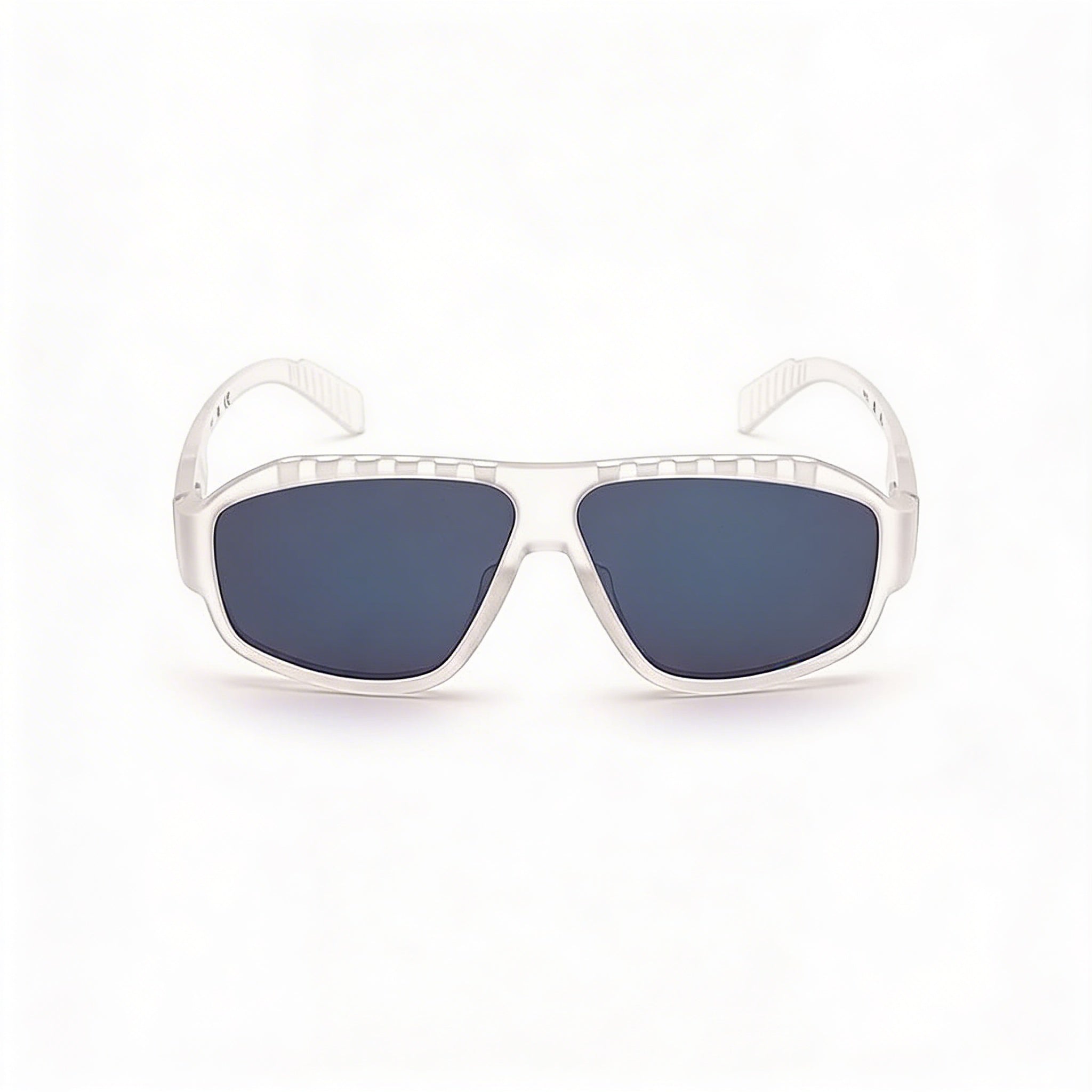 Gafas de sol adidas contemporáneas unisex con montura de plástico transparente, espejo azul y protección UV no polarizada de 62 mm, Photo 2