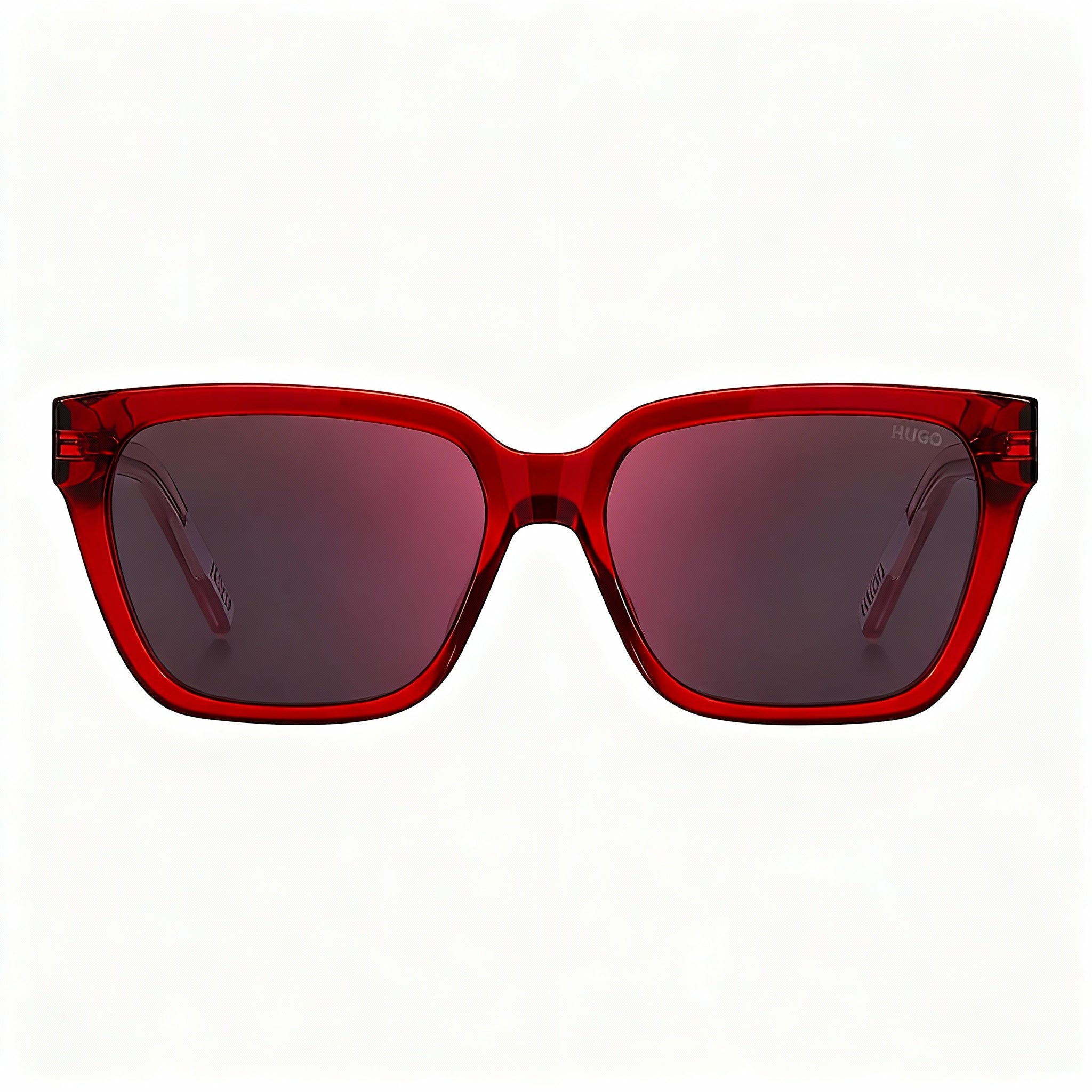 HUGO Contemporary Women's Red Pink Lightweight Acetate Optical Eyewear, Non-Polarized with UV Protection 56mm