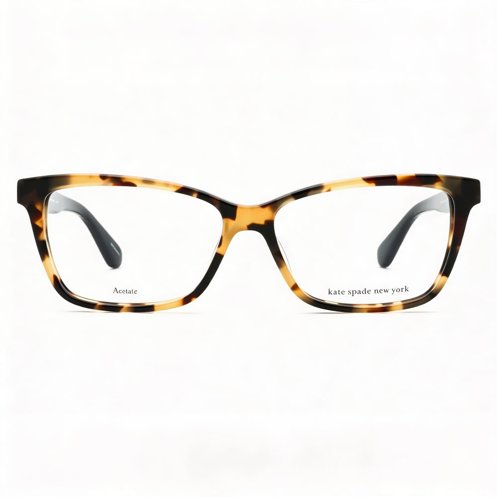 kate spade new york Gafas de mujer Camberly con montura de plástico negro habana y lente de policarbonato - Tamaño de lente de 53 mm