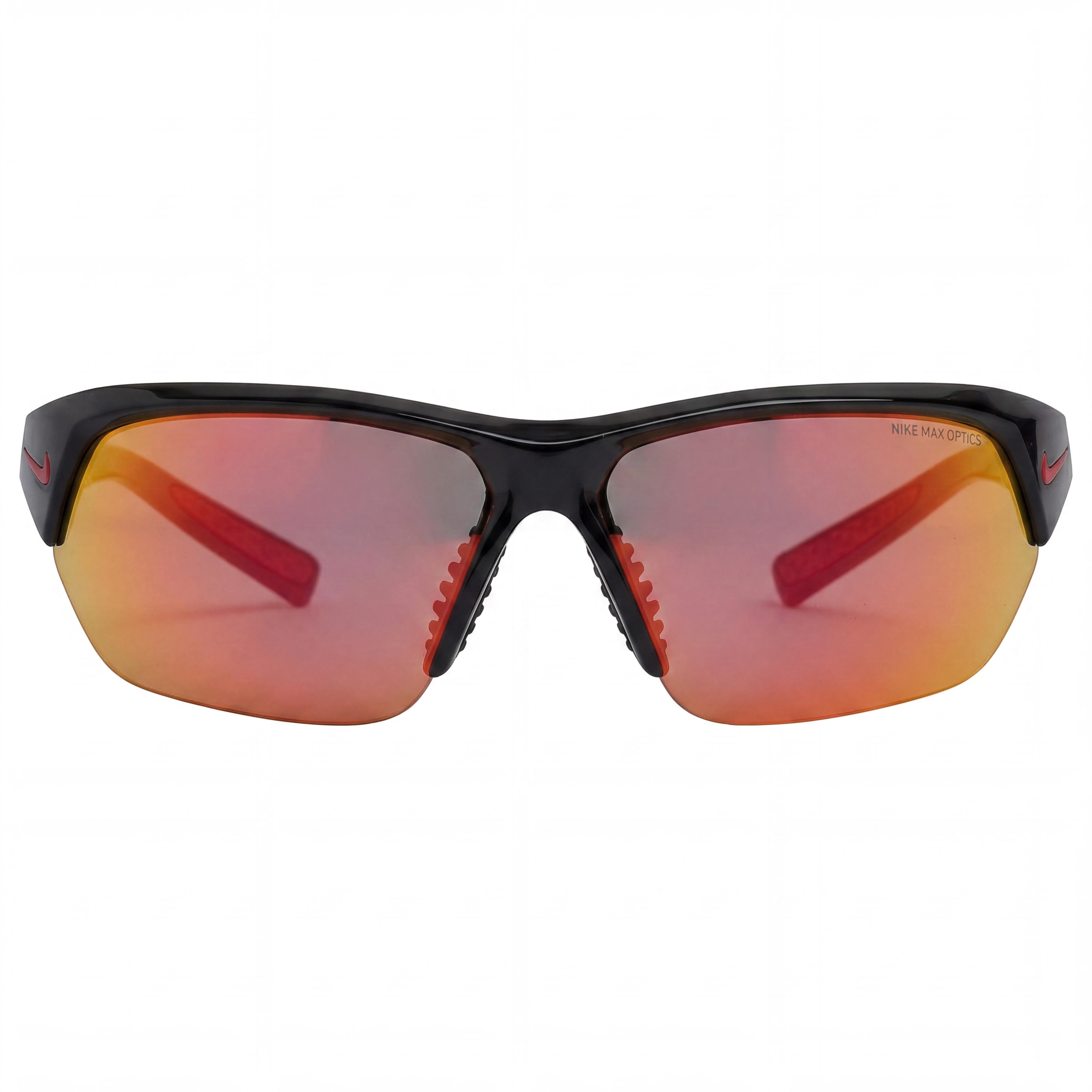 NIKE Skylon Ace DV2163 Men's Black Nylon Frame Mirror Red Wraparound Non-Polarized Sunglasses 100% UV400 Protection 71mm, Photo 2