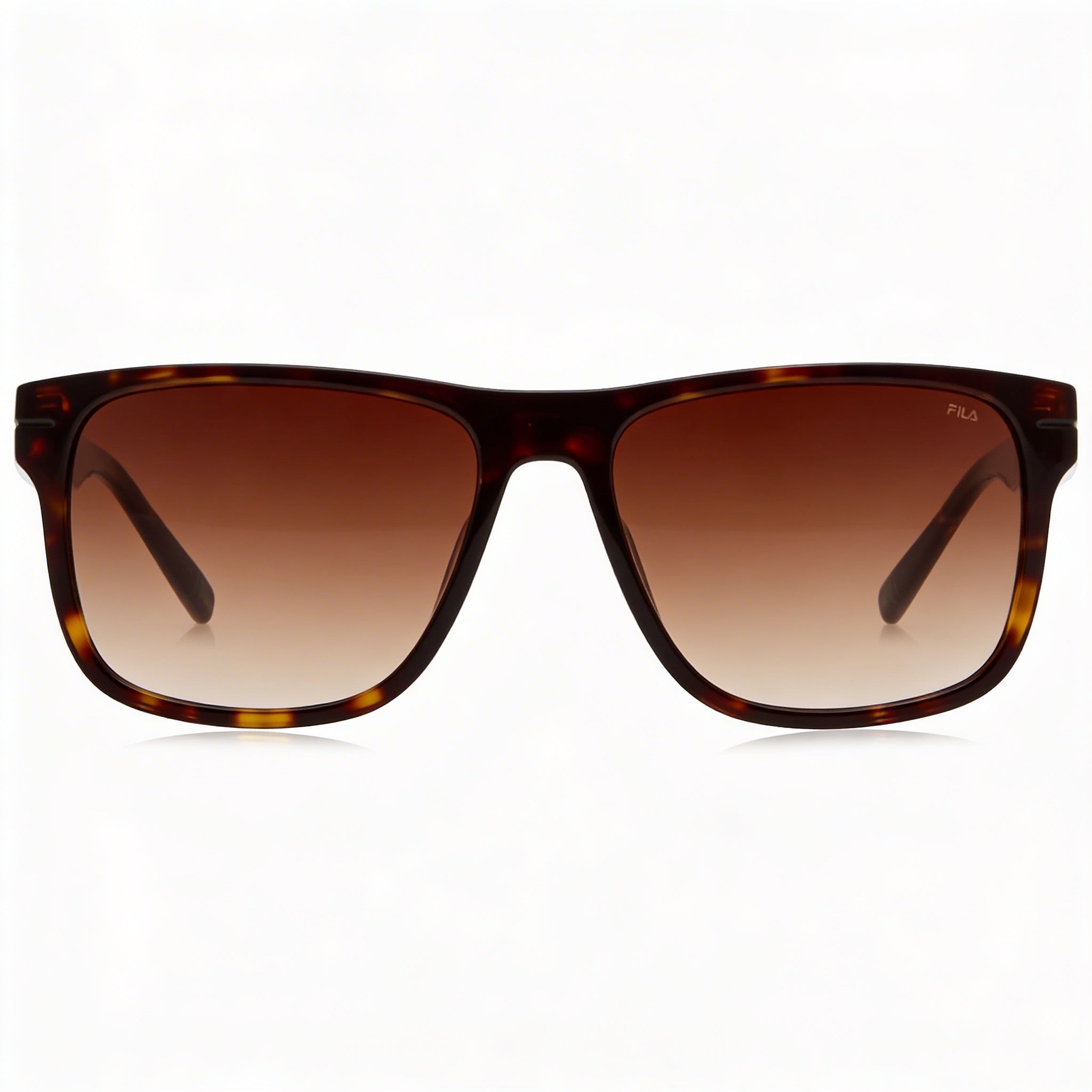Gafas de sol casuales de acetato FILA para hombre, montura marrón oscuro brillante, lentes degradadas marrones 56-16-145, Photo 2