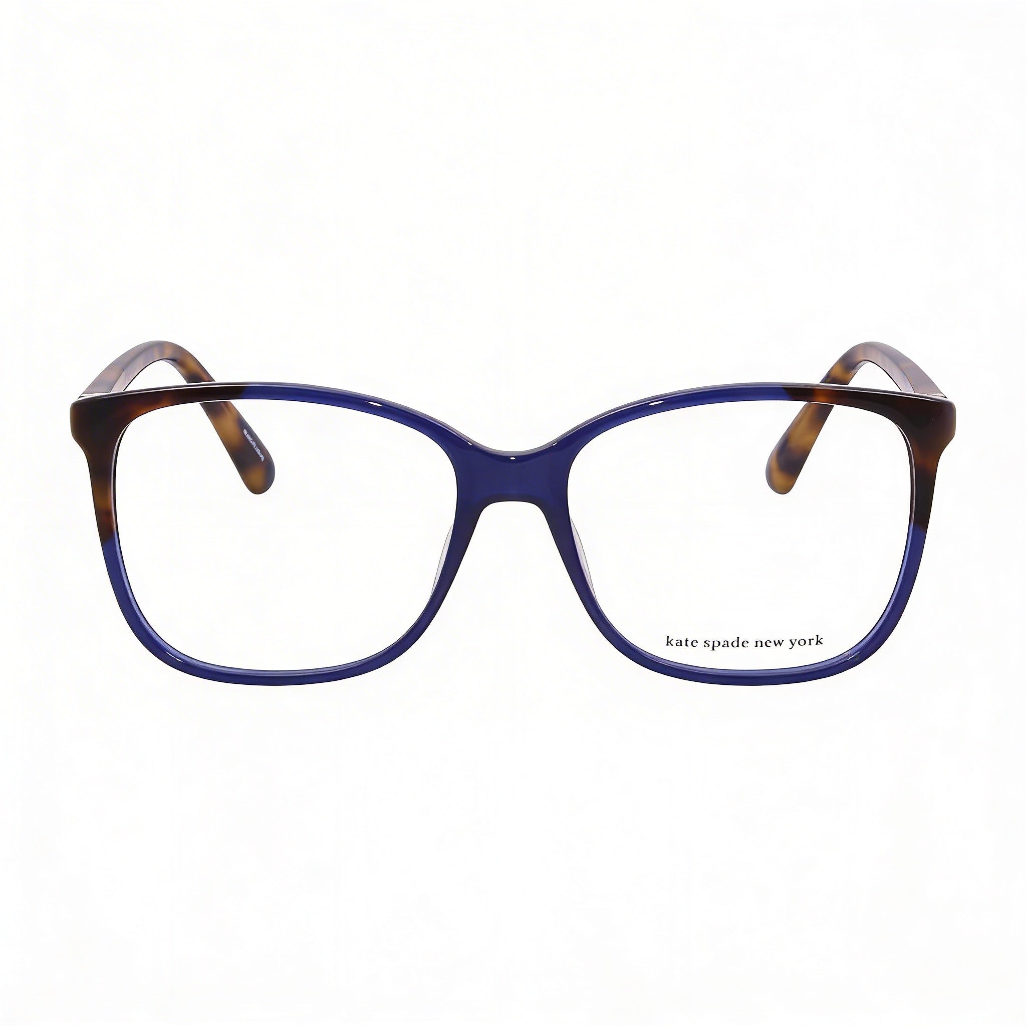kate spade new york Karlyn Gafas de mujer de plástico azul Habana, rectangulares, lente de 53 mm, puente de 16 mm, patillas de 140 mm, Photo 1