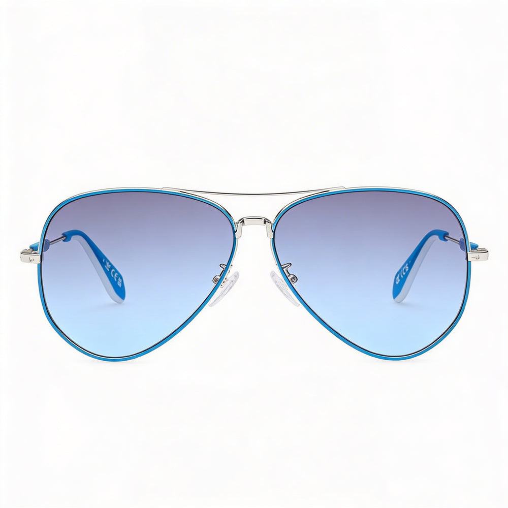 adidas Originals Or0085 Unisex Acetato Azul Claro / Montura Rutenio Claro Lentes UV Azules Espejados No Polarizados 59mm