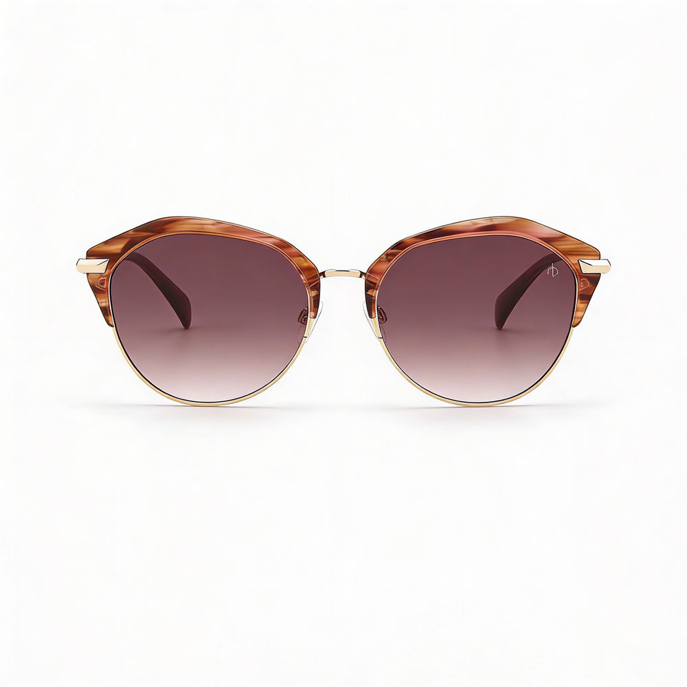 Gafas de sol Rag & Bone Modern Heritage para mujer, de acero inoxidable, color burdeos, rojo, cuerno rosa, 55 mm, con protección UV