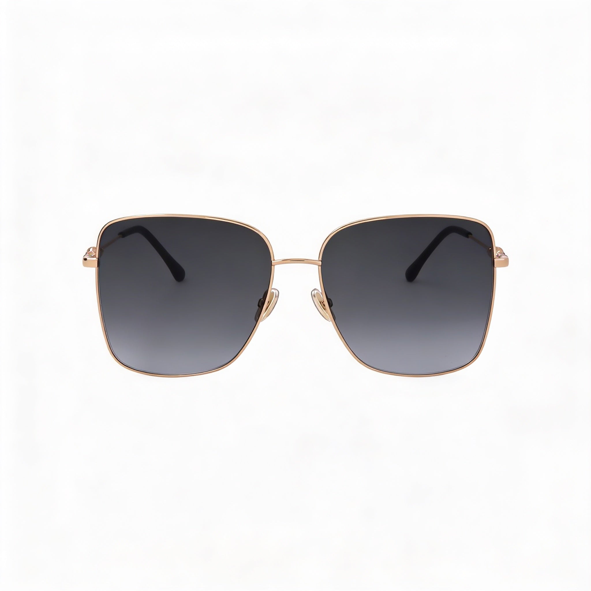Jimmy Choo Hester/S - Gafas de sol cuadradas para mujer, de acero inoxidable, color negro, dorado, gris degradado, sin polarizar, con protección UV 100 %, 59 mm, Photo 2