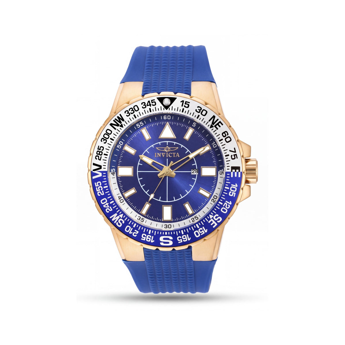 Invicta Aviator 19270 Unisex Quartz 52mm Stainless Steel Blue Dial Water Resistant Compass Watch, Photo 1
