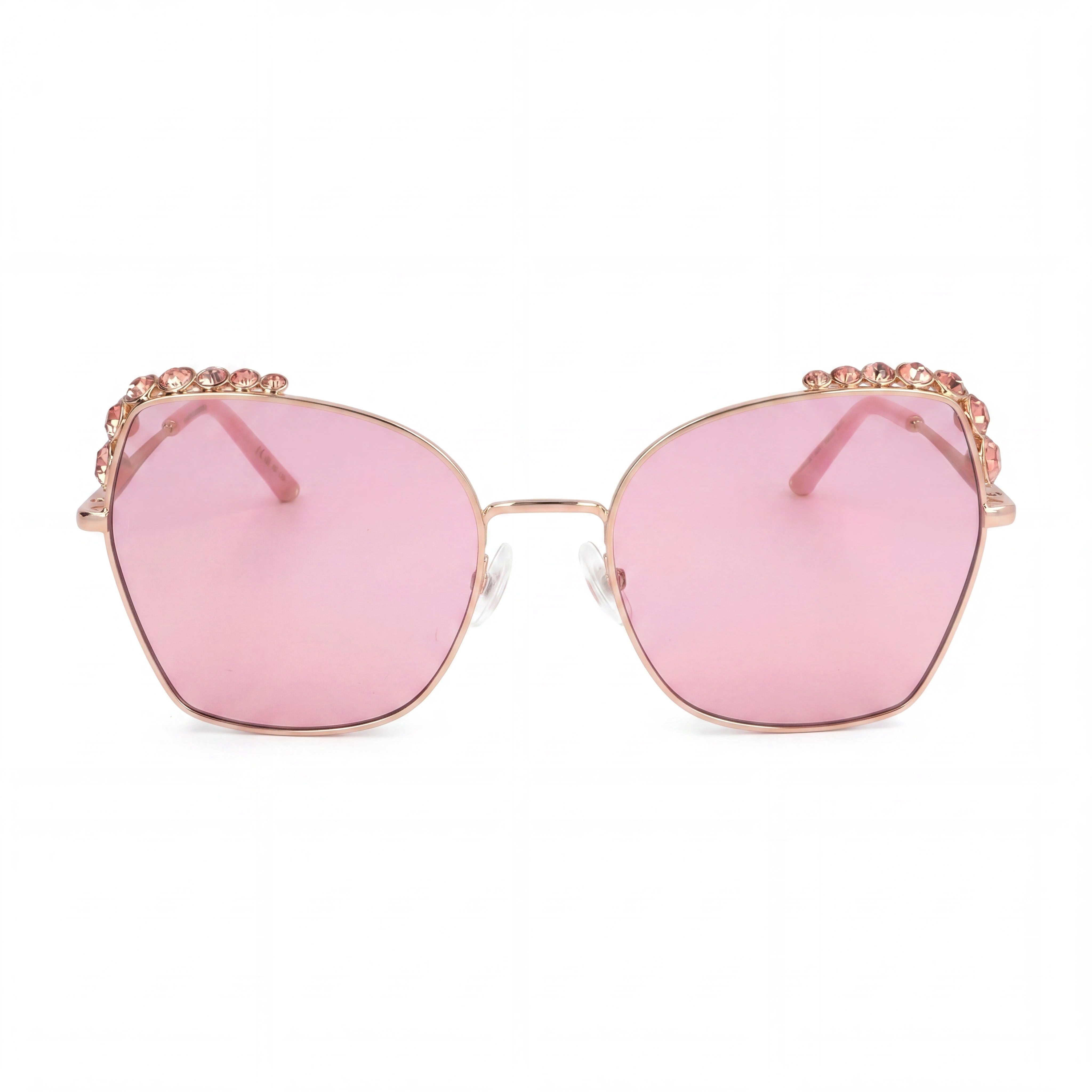 Carolina Herrera Her 0145/S Women's Pink Metal Full Rim Cat Eye UV Protected Sunglasses with Smoke Lenses 59mm, Photo 2