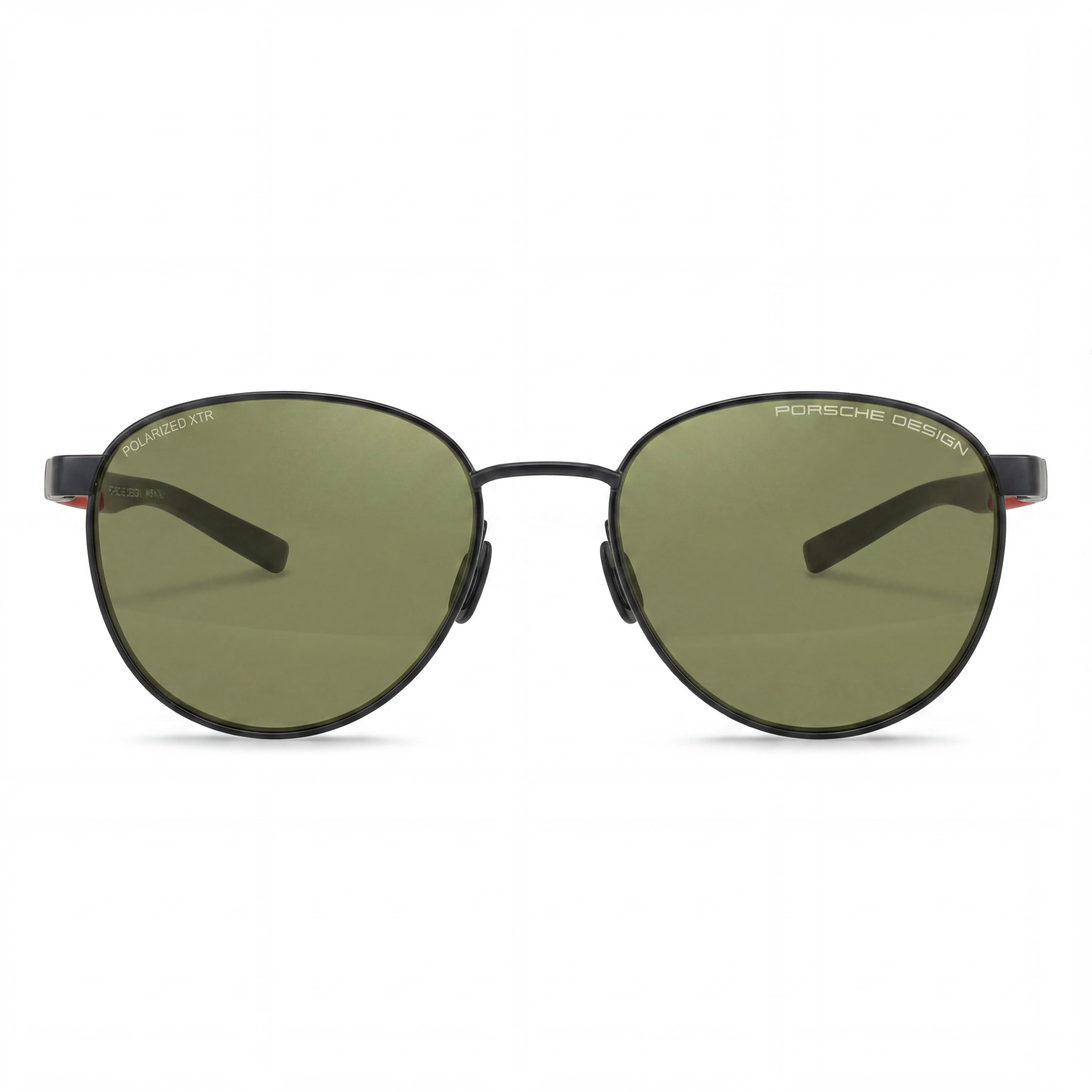 Gafas de sol unisex Porsche Design P8945, informales, de acero inoxidable, no polarizadas, montura negra, verde y roja, lentes verdes, 54 mm, Photo 2