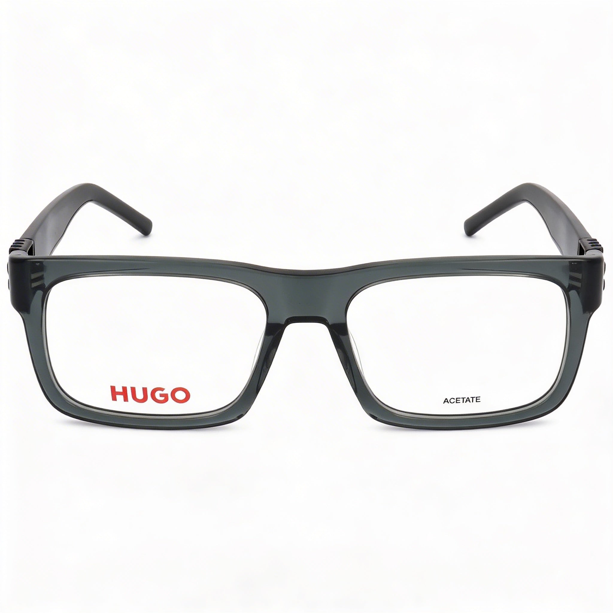 Montura de gafas rectangular para hombre Hugo Boss de la colección HUGO RECTANGULAR, modelo Hg 1257, acetato verde, 54 mm, Photo 2