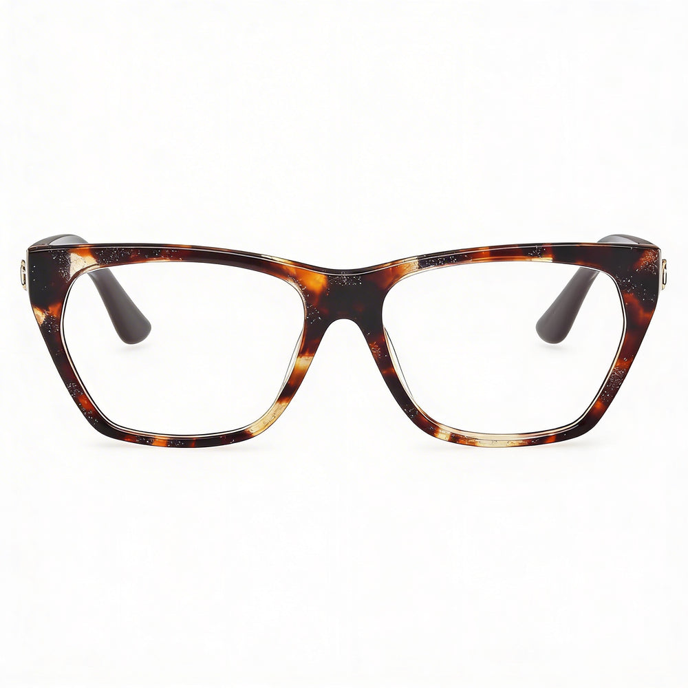 GUESS Gu50234 Women's Dark Havana Shiny Dark Brown Plastic Frame Eyeglasses 54mm Lens Width