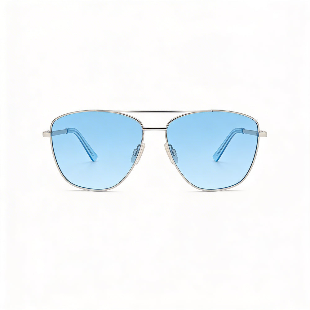 PRIVÉ REVAUX Modern Unisex Stainless Steel Palladium Silver Mirror Palladium Non-Polarized Lens Sunglasses 57-14-145