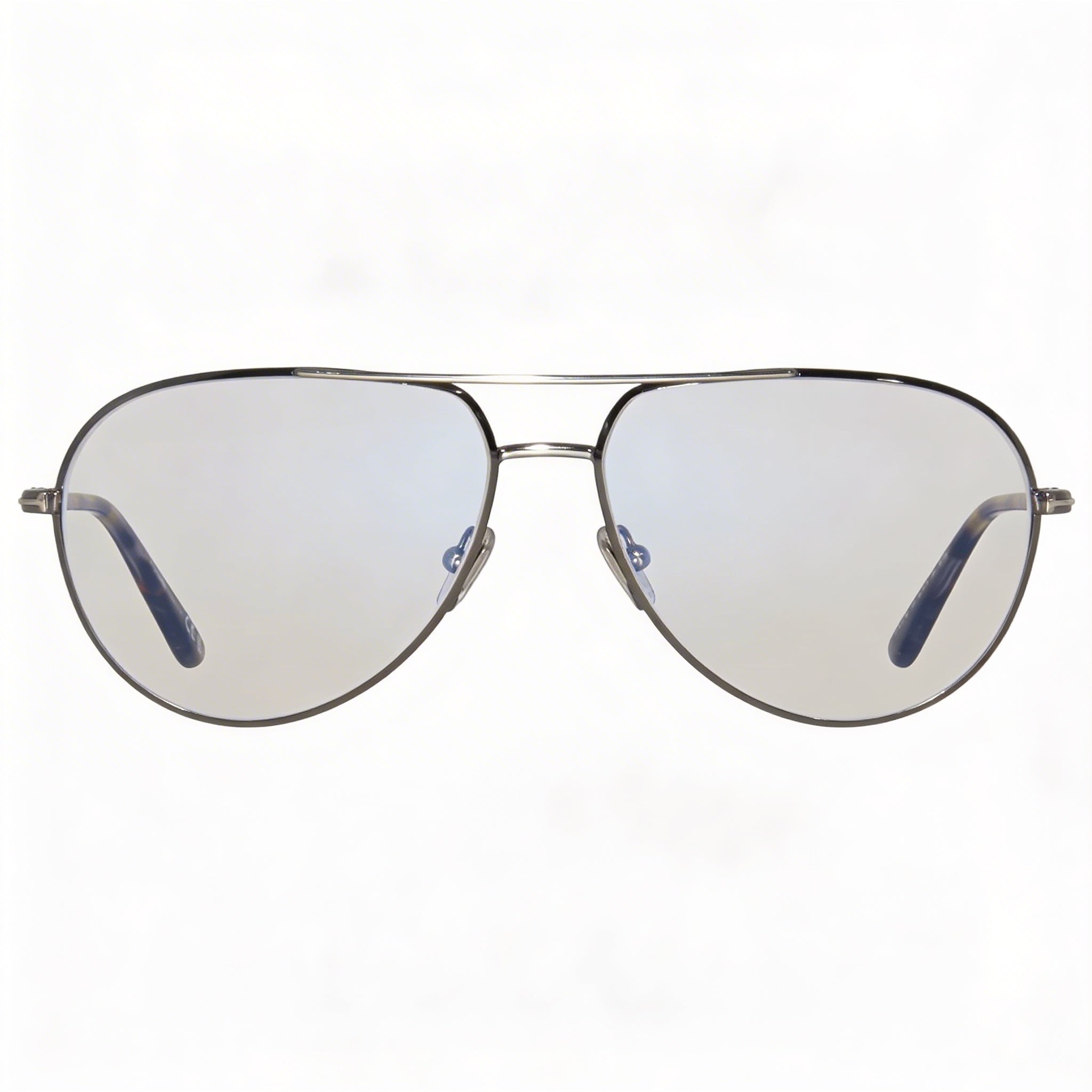 Tom Ford Modern Men's Shiny Dark Gunmetal Metal Blue-Light Block Eyeglasses 57mm, Photo 2