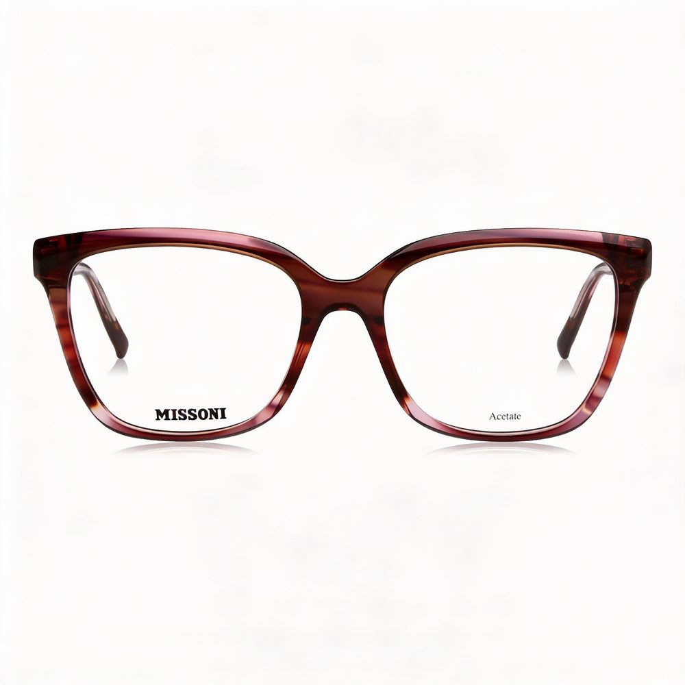 Gafas Missoni Modern de acetato con montura de cuerno rosa y rojo para mujer de 53 mm