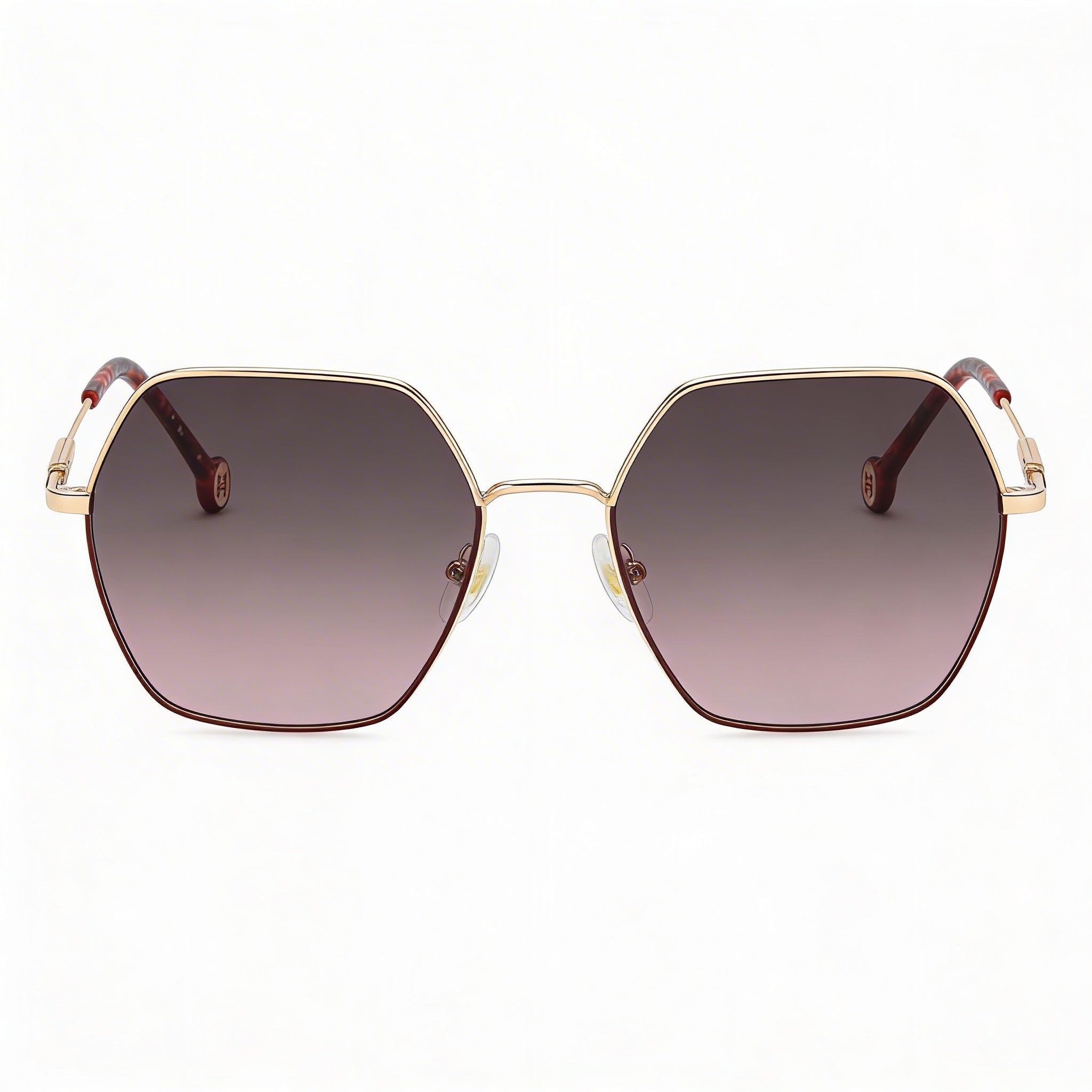 Gafas de sol de policarbonato con protección UV Carolina Herrera Essential para mujer, ligeras, de metal dorado y burdeos, 55 mm, Photo 2
