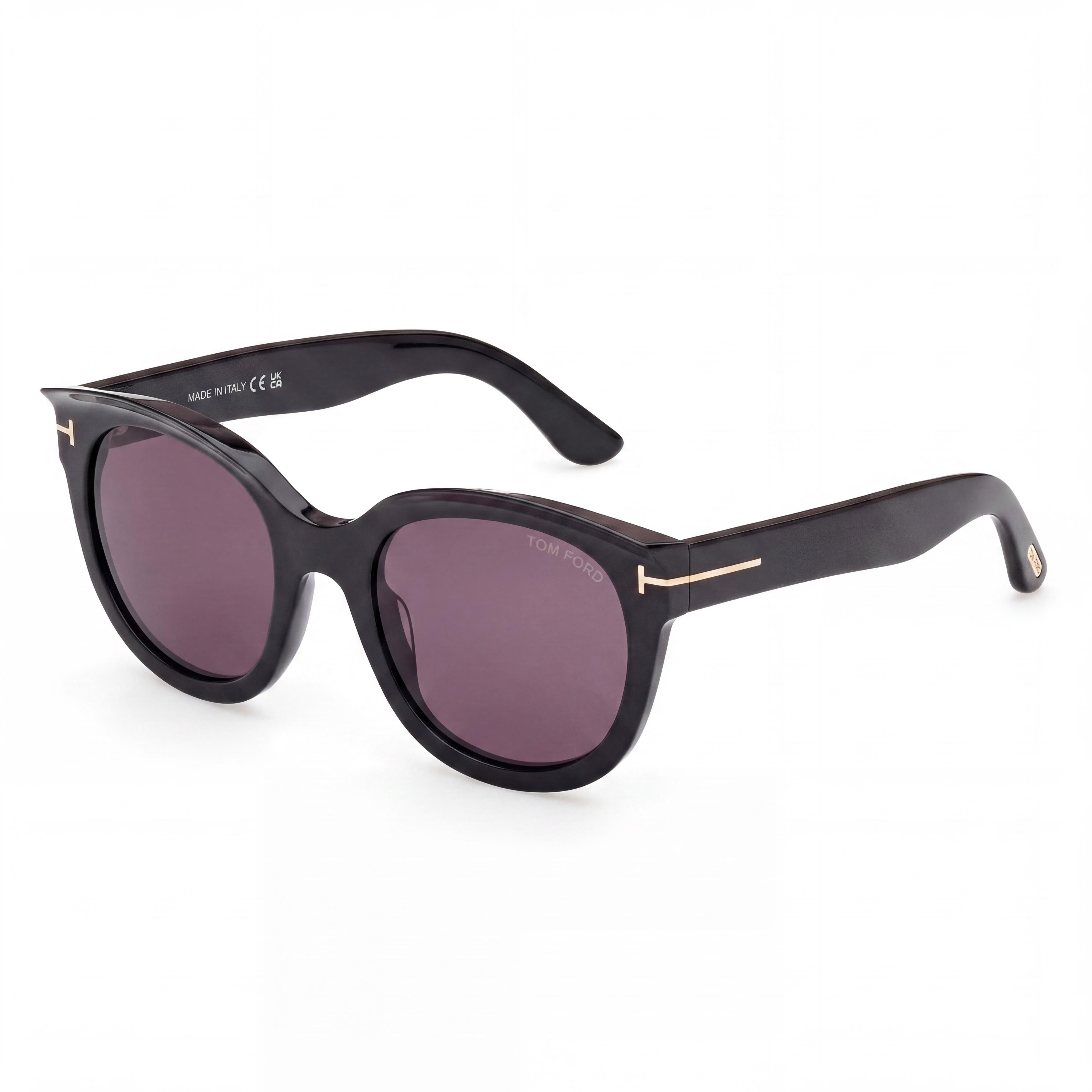 Tom Ford Tamara FT1114 Women's Shiny Black Plastic Frame Smoke Lenses 100% UV Protection 54mm, Photo 1