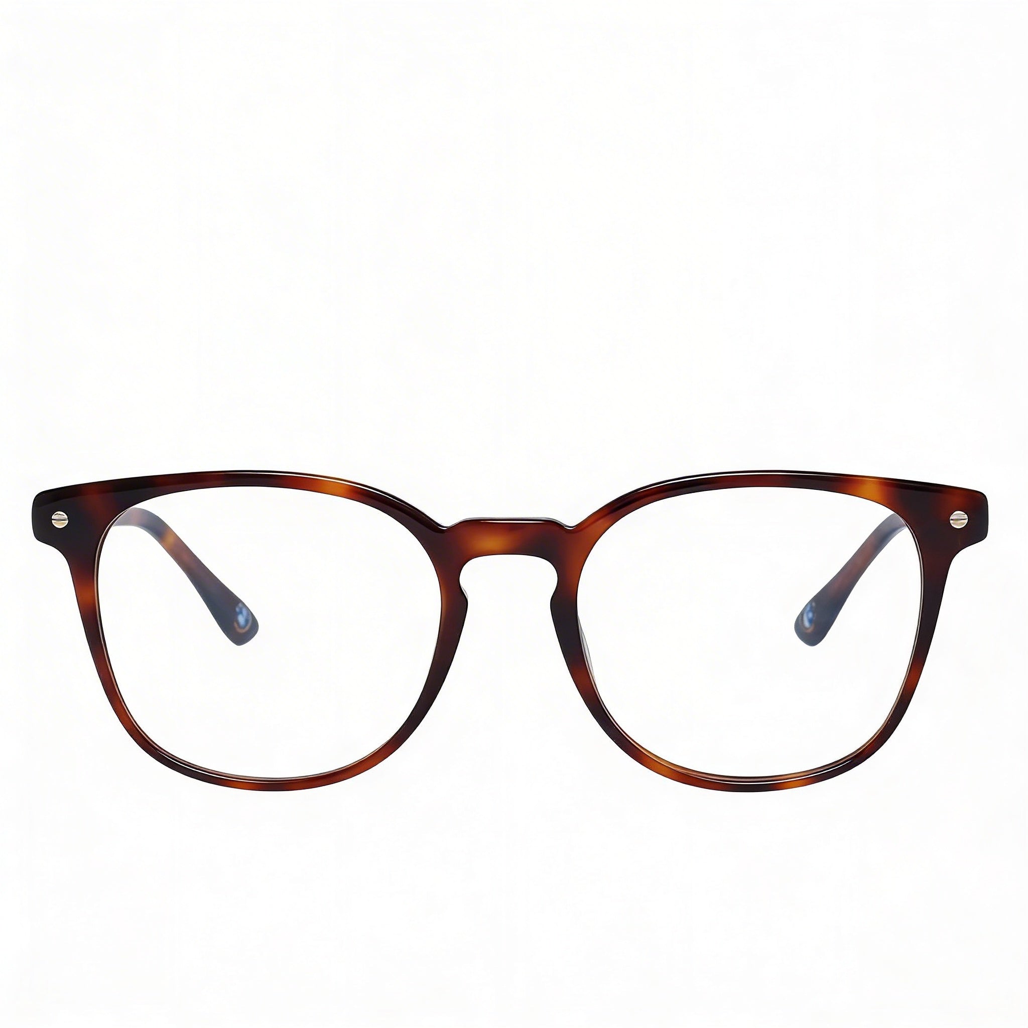 BMW Casual Men's Round Eyeglasses, Blonde Havana Plastic, Transparent Lenses, 52-19-145mm, Photo 2