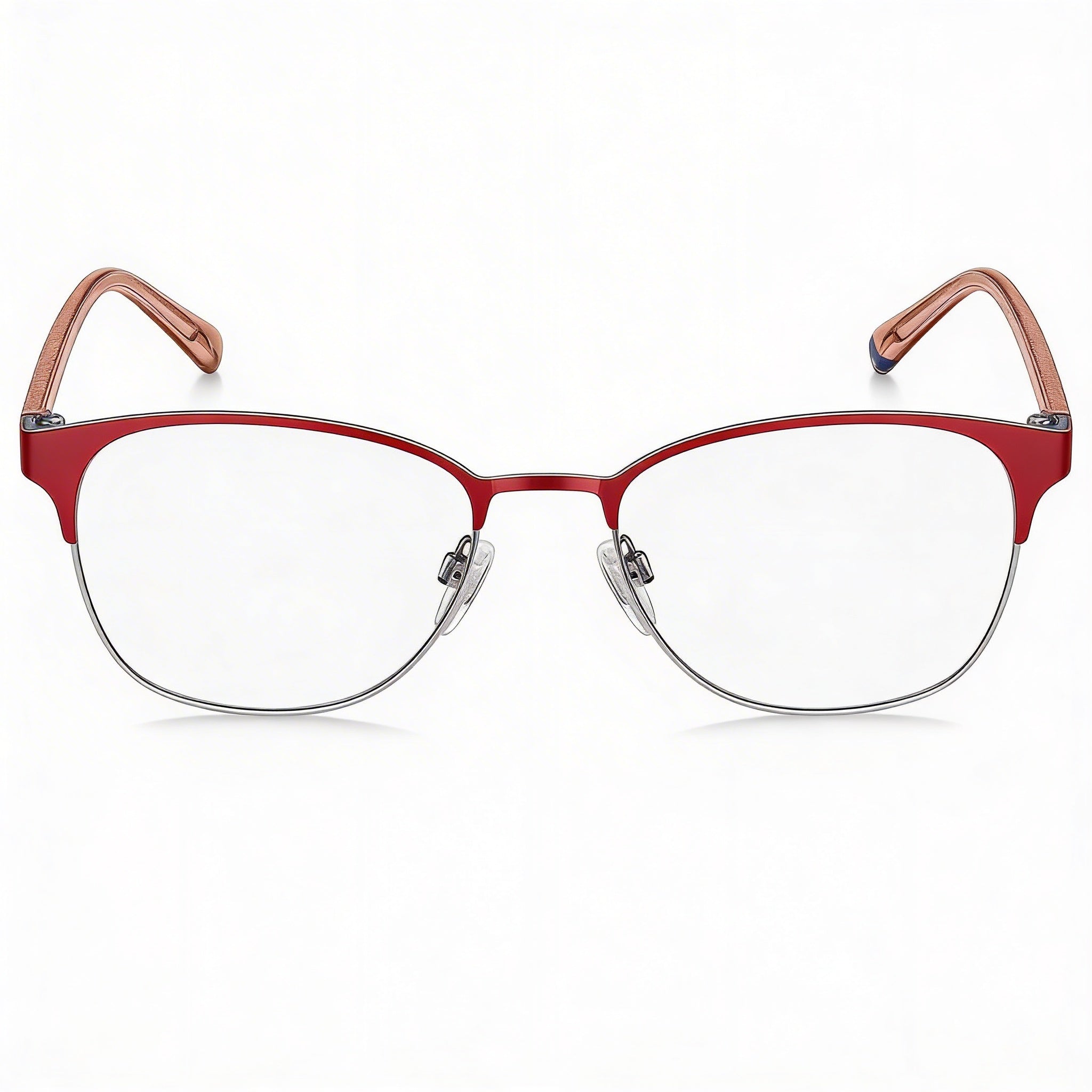 Tommy Hilfiger TH 1749 Women's Matte Red Stainless Steel Square Semi-Rimless Polycarbonate Eyeglasses 53mm, Photo 2