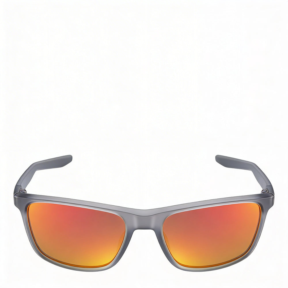 Nike Wayfarers Unisex Plastic Wine Red Frame Grey Red Mirror Lenses UV Protected Sunglasses