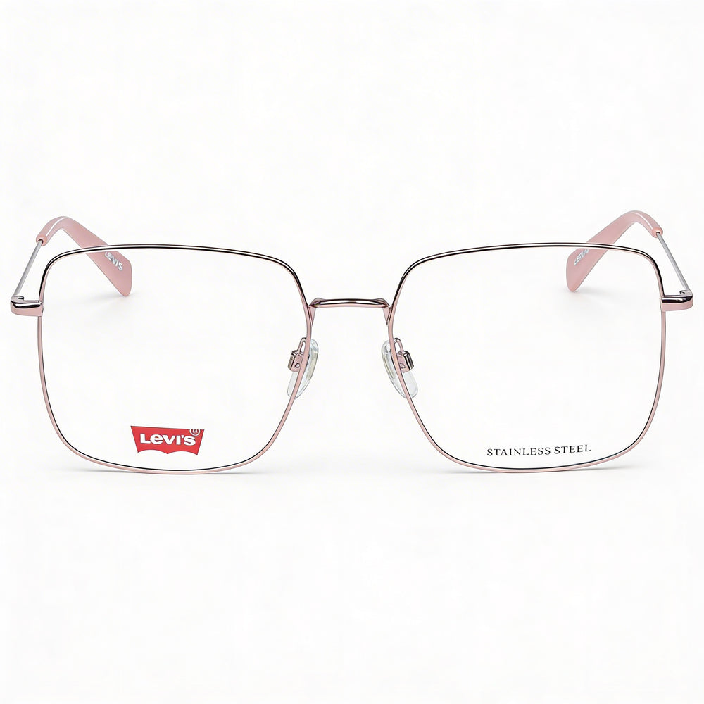 Gafas Levi's Lv 1010 para mujer con montura metálica rosa, lentes de 54 mm, puente de 17 mm y patillas de 145 mm.