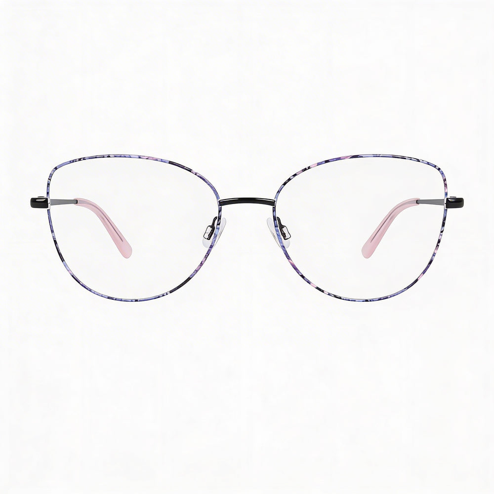 bebe Bb5207 Men's Eyewear, crafted with a Metal Frame in Floral Jet, featuring Clear Lenses, 51mm