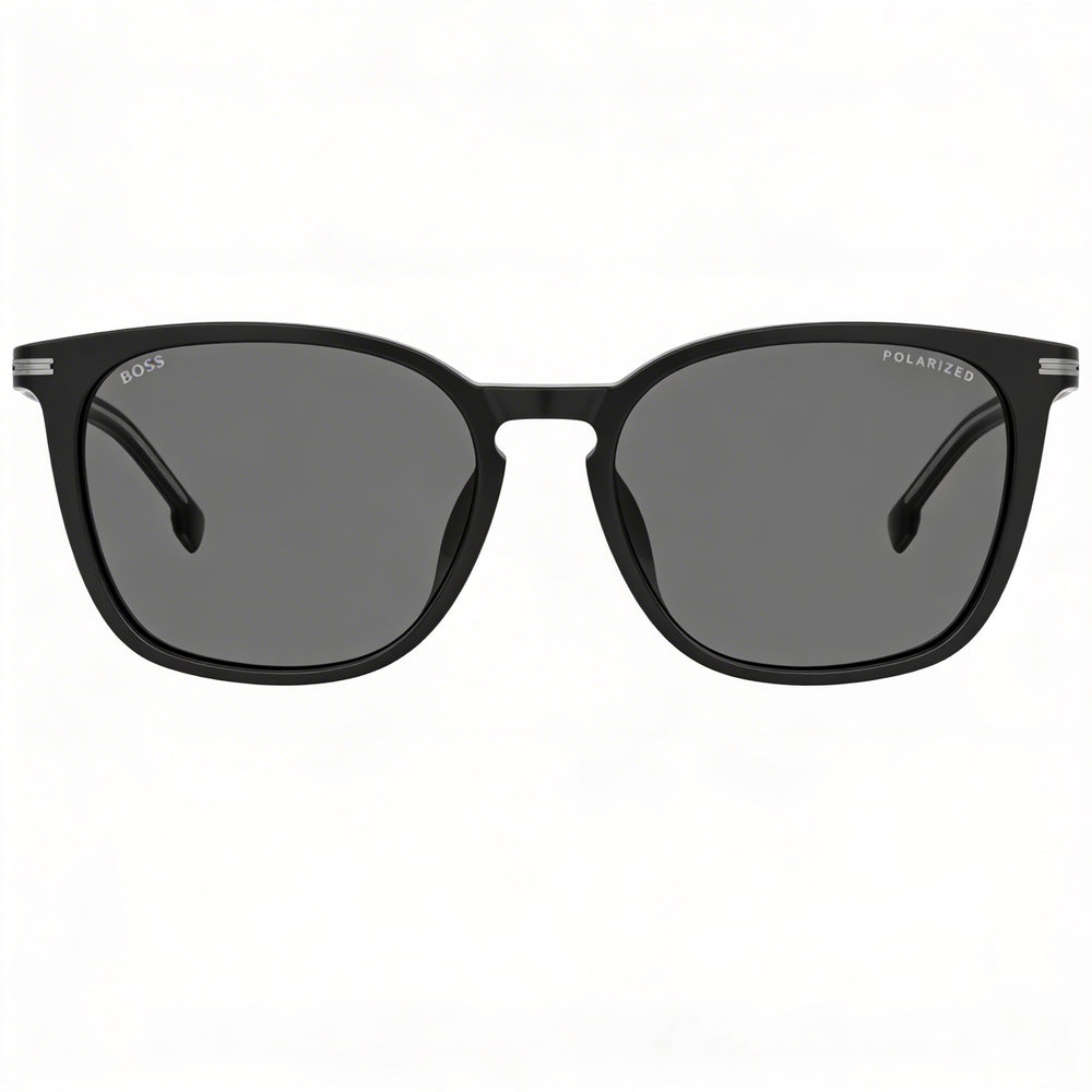 Hugo Boss Boss 1668/F/Sk Men's Black ECO ACETATE Grey Polarized UV Protection Sunglasses 56-18-145