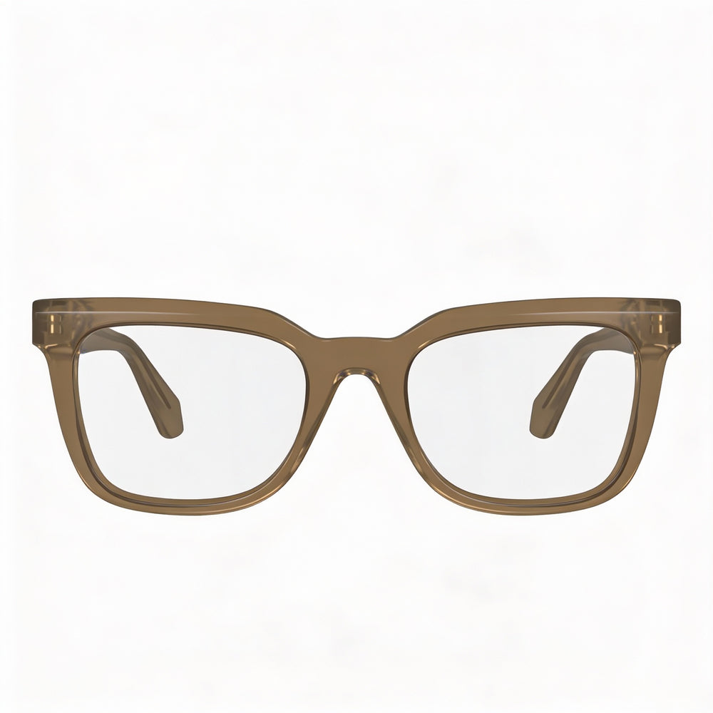 Salvatore Ferragamo Sf2990 Men's Transparent Light Brown Acetate Eyeglasses 52mm - Prescription Ready with Clear Demo Lenses
