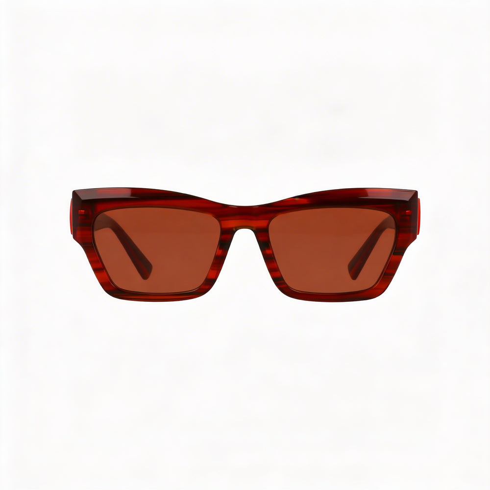 Longchamp Modern LO763S Men's Red Striped Modified Rectangle Sunglasses 6-1-2