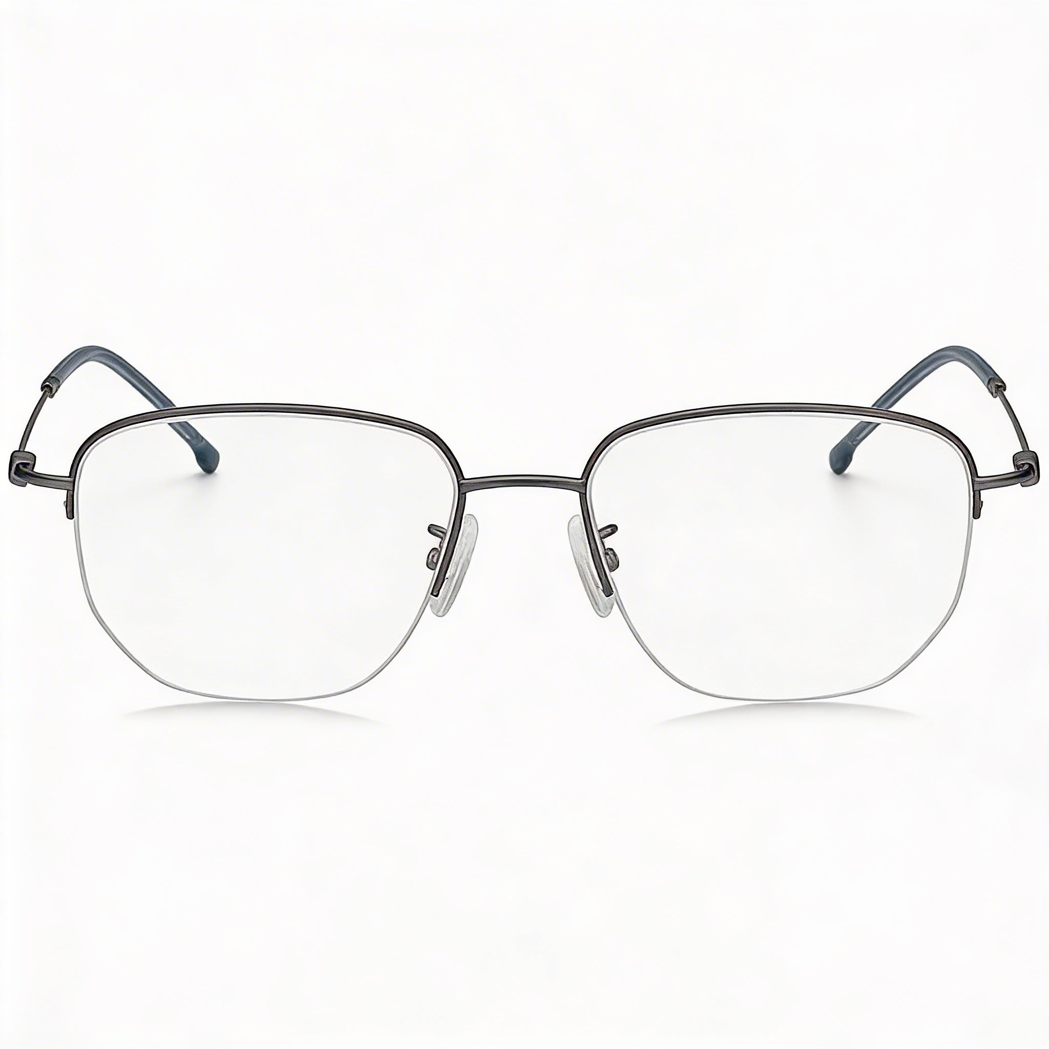 Gafas modernas para hombre Hugo Boss, montura de acero de aleación rutenio oscuro mate, lentes de policarbonato, 54-18-145 mm, Photo 2