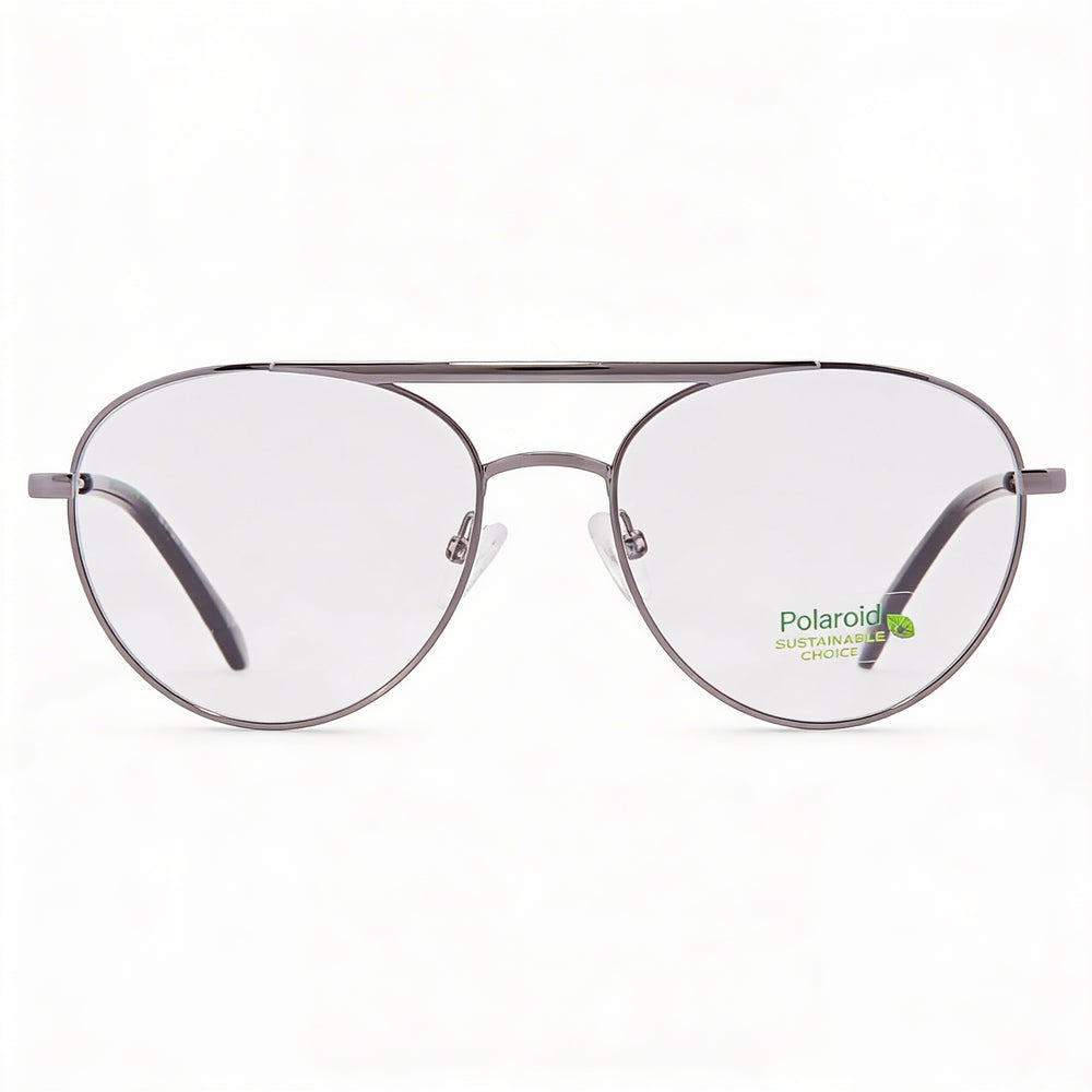 Polaroid Eyewear Pld D513 Unisex ECO METAL Dark Ruthenium Clear Lens 55-18-145